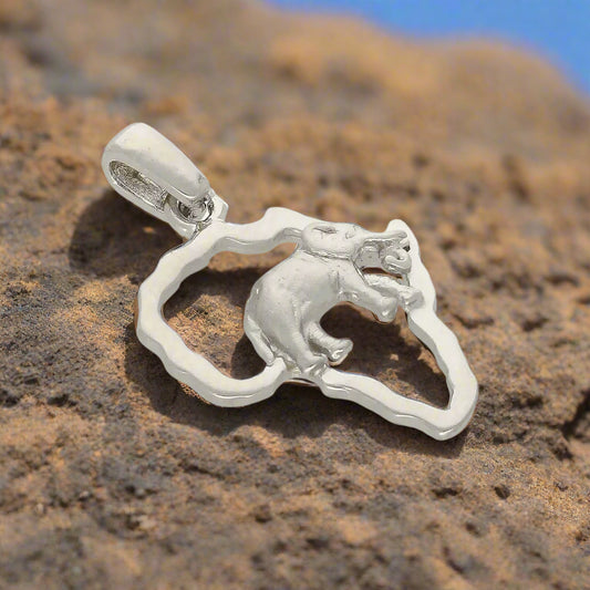 Get your Majestic Africa Sterling Silver Elephant Necklace - Carry the Continent's Heart online now or in store at Forever Gems in Franschhoek, South Africa