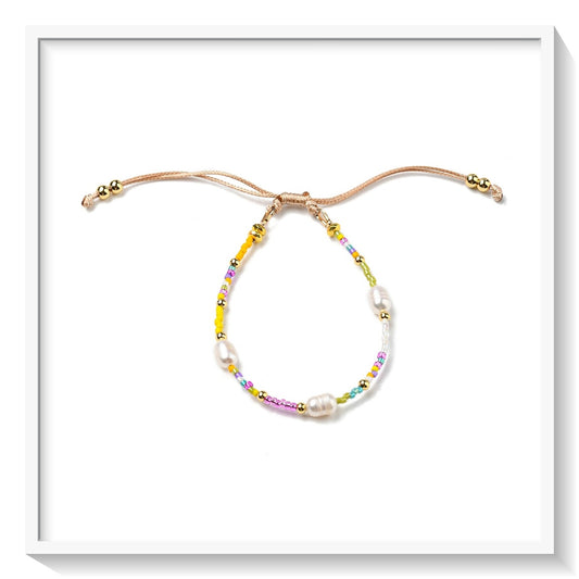 Buy your Pearl, Seed Bead & Brass Adjustable Bracelet online now or in store at Forever Gems in Franschhoek, South Africa