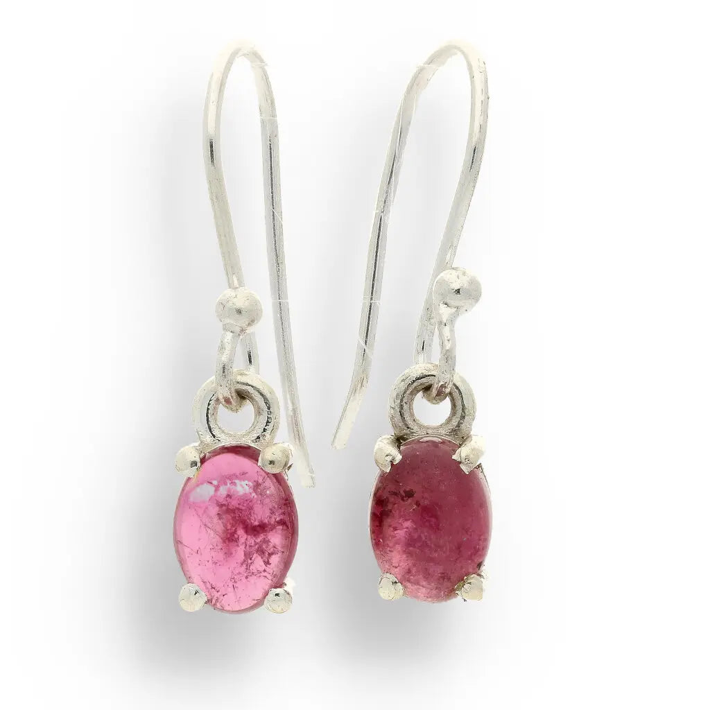 Get your "Love's Whisper" Sterling Silver Pink Tourmaline Drop Earrings - October Birthstone online now or in store at Forever Gems in Franschhoek, South Africa