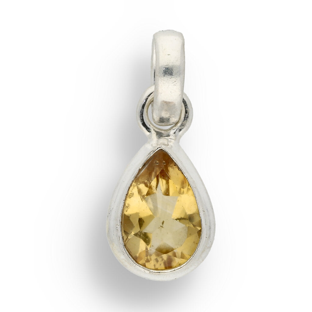Sterling Silver Citrine Necklace November Birthstone Pendant