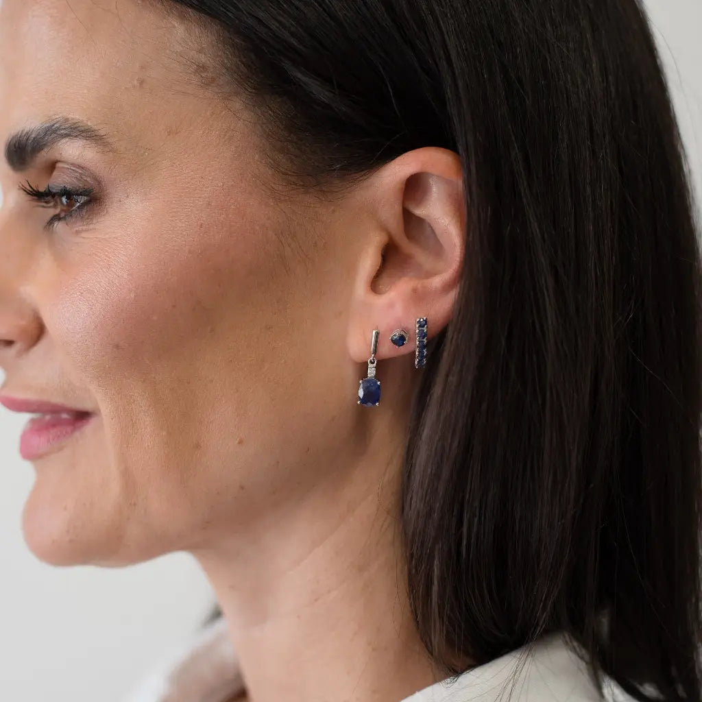 Get your Blue Sapphire Five-Stone Bar Stud Earrings online now or in store at Forever Gems in Franschhoek, South Africa