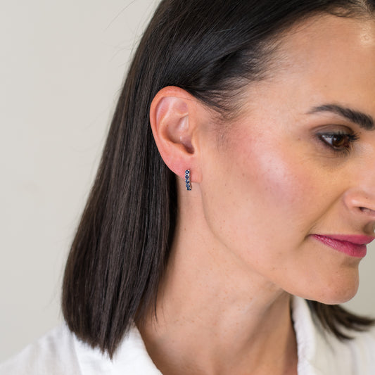 Get your Blue Sapphire Five-Stone Bar Stud Earrings online now or in store at Forever Gems in Franschhoek, South Africa
