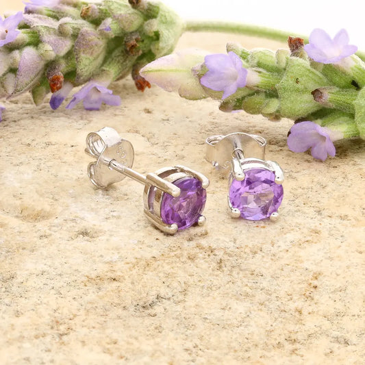 Get your Sterling Silver 4mm Amethyst Stud Earrings online now or in store at Forever Gems in Franschhoek, South Africa