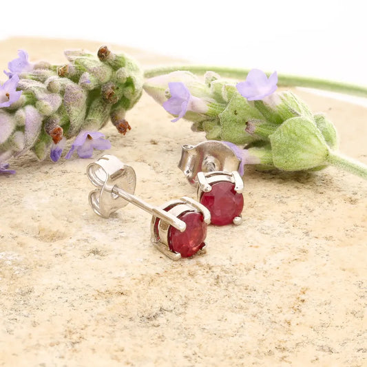 Get your Sterling Silver Natural Ruby Stud Earrings online now or in store at Forever Gems in Franschhoek, South Africa