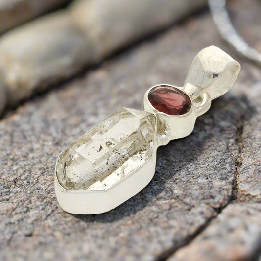 Get your Herkimer & Garnet Duo in Sterling Silver - Celestial Sparkle online now or in store at Forever Gems in Franschhoek, South Africa