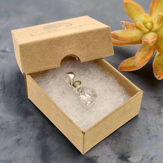 Get your Herkimer & Peridot Silver Pendant - Manifest & Flourish online now or in store at Forever Gems in Franschhoek, South Africa