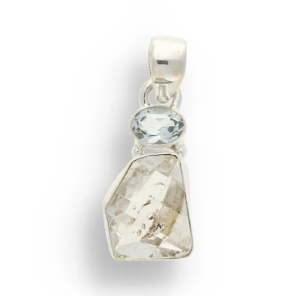 Get your Herkimer Diamond & Blue Topaz Harmony Pendant - Clarity & Calm online now or in store at Forever Gems in Franschhoek, South Africa