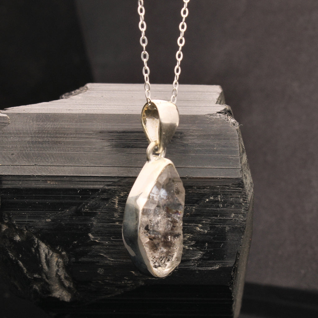 Buy your Herkimer Sparkle: Rough Sterling Silver Necklace online now or in store at Forever Gems in Franschhoek, South Africa