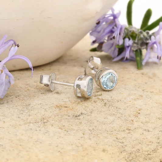 Get your Sterling Silver Blue Topaz Ocean Mist Stud Earrings online now or in store at Forever Gems in Franschhoek, South Africa