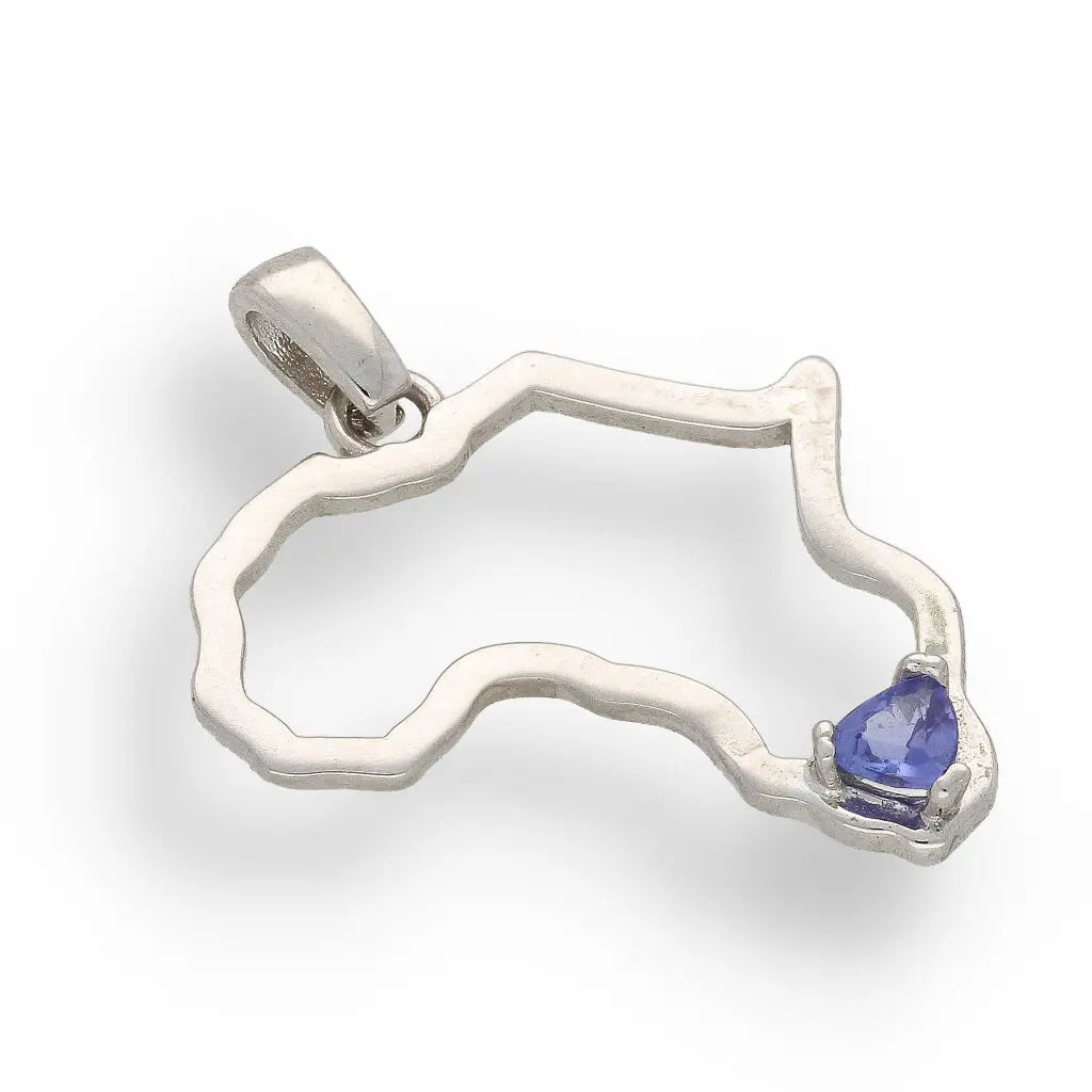 Get your African Continent Tanzanite Pendant - Sterling Silver Heritage Necklace online now or in store at Forever Gems in Franschhoek, South Africa