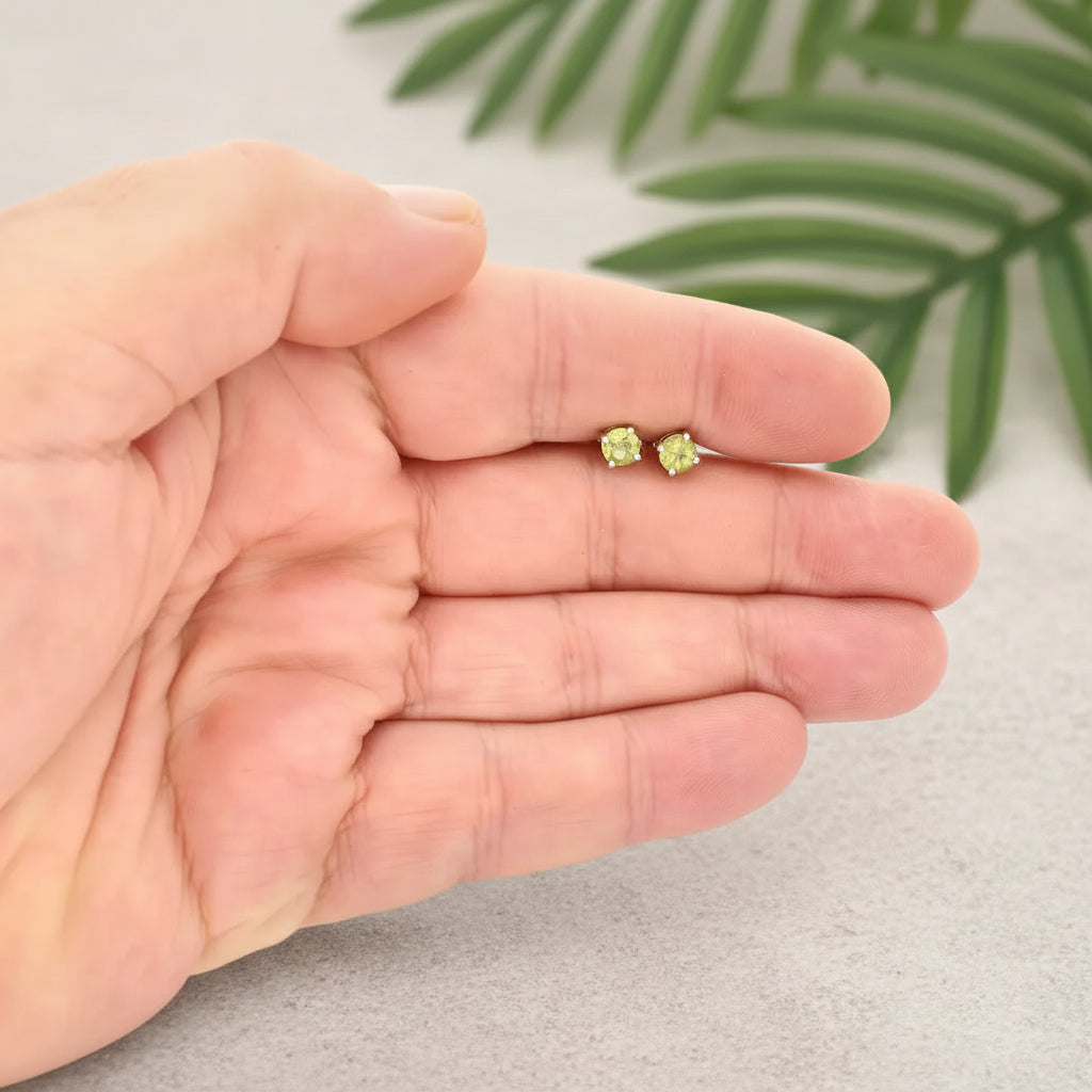 Get your Sterling Silver Peridot Solitaire Stud Earrings 5mm online now or in store at Forever Gems in Franschhoek, South Africa