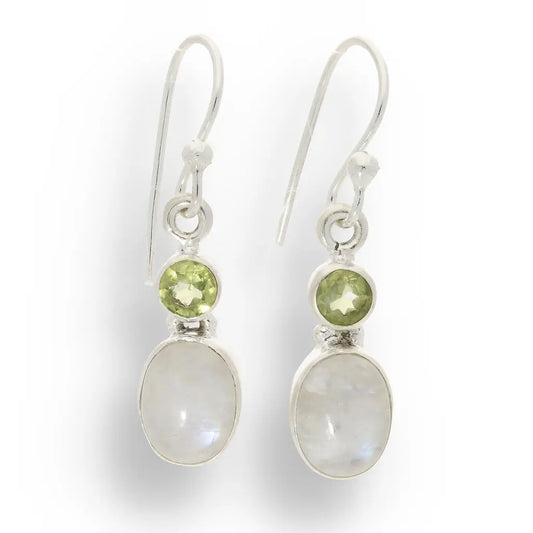 Get your Moonstone & Peridot Sterling Silver Earrings - Intuition & Radiance online now or in store at Forever Gems in Franschhoek, South Africa