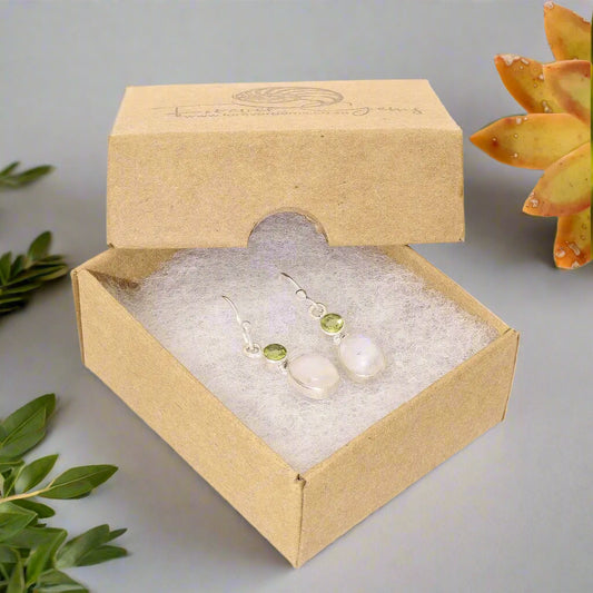 Get your Moonstone & Peridot Sterling Silver Earrings - Intuition & Radiance online now or in store at Forever Gems in Franschhoek, South Africa