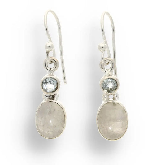 Get your Moonstone & Blue Topaz Sterling Silver Earrings - Calm & Clarity online now or in store at Forever Gems in Franschhoek, South Africa