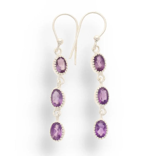 Get your Facet Trio Earrings: Amethyst online now or in store at Forever Gems in Franschhoek, South Africa