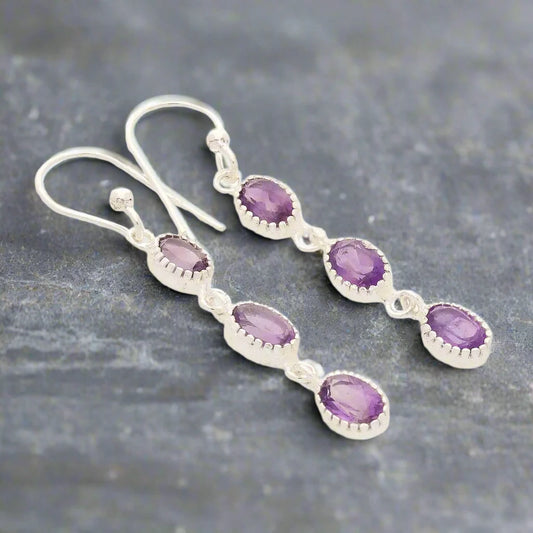 Get your Facet Trio Earrings: Amethyst online now or in store at Forever Gems in Franschhoek, South Africa