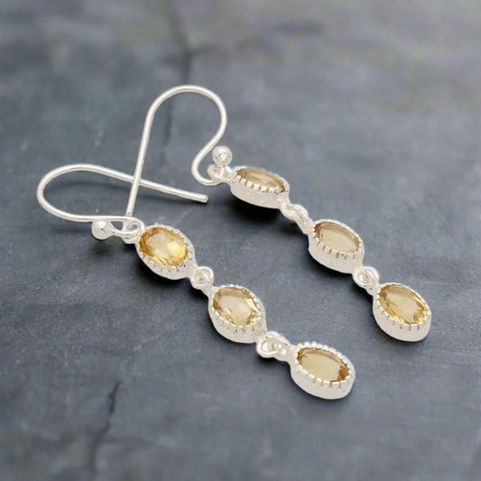 Get your Facet Trio Earrings: Citrine online now or in store at Forever Gems in Franschhoek, South Africa