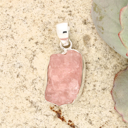 Buy your Elemental Aura Rough Rose Quartz Necklace online now or in store at Forever Gems in Franschhoek, South Africa