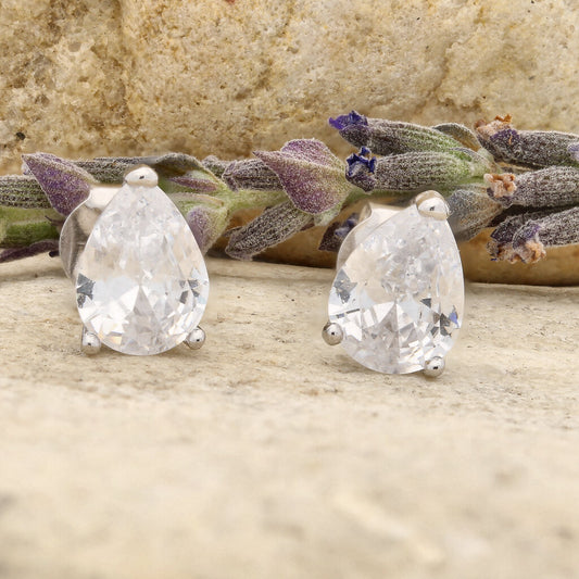 Exquisite Pear Cut Silver Studs: A Sophisticated Gift Choice