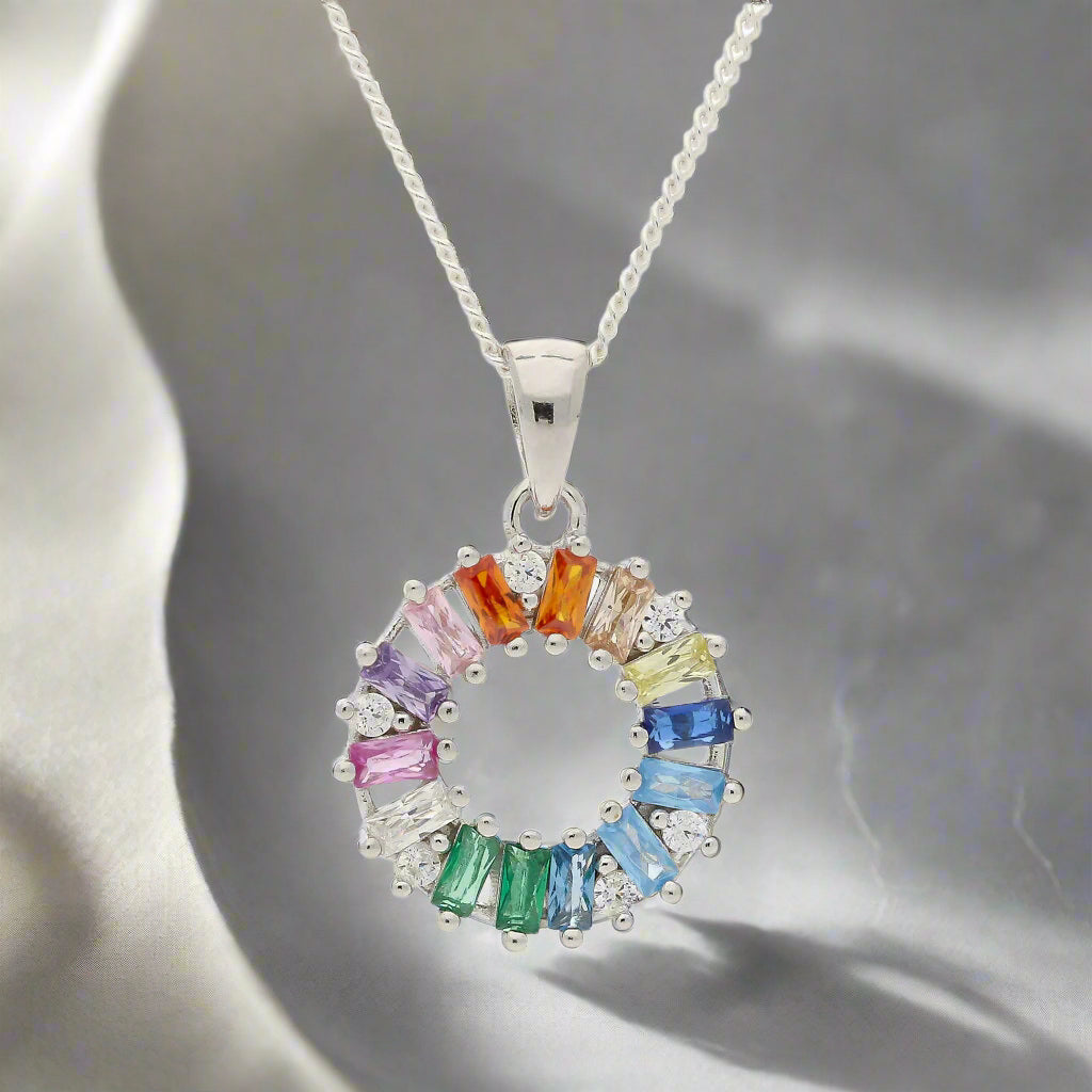 Get your Vibrant Sterling Silver & Cubic Zirconia Halo Necklace online now or in store at Forever Gems in Franschhoek, South Africa