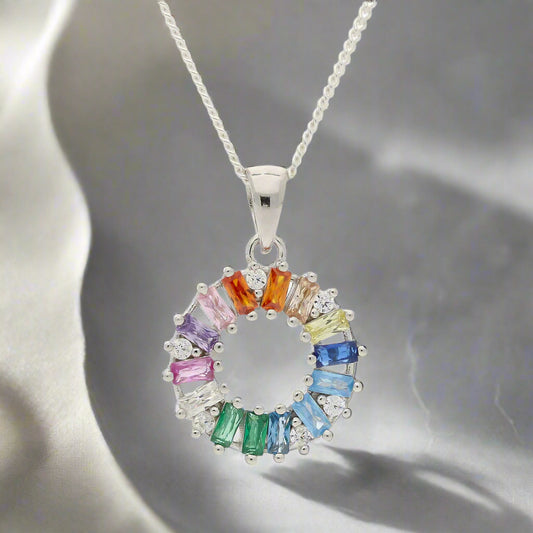 Get your Vibrant Sterling Silver & Cubic Zirconia Halo Necklace online now or in store at Forever Gems in Franschhoek, South Africa