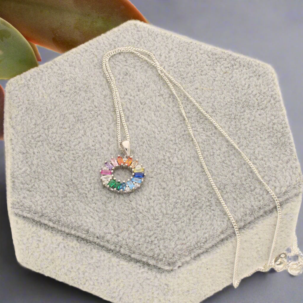 Get your Vibrant Sterling Silver & Cubic Zirconia Halo Necklace online now or in store at Forever Gems in Franschhoek, South Africa