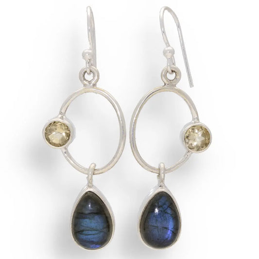 Get your Radiant Harmony: Labradorite and Citrine Earrings online now or in store at Forever Gems in Franschhoek, South Africa