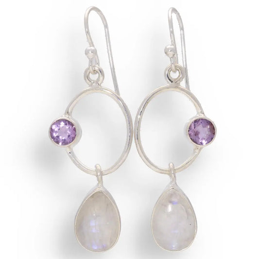 Get your Radiant Harmony: Moonstone and Amethyst Earrings online now or in store at Forever Gems in Franschhoek, South Africa