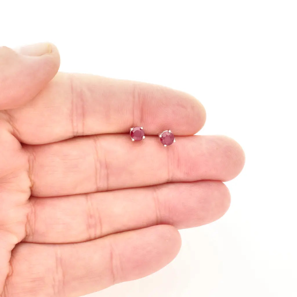 Get your Ruby 4-Claw Stud Earrings Silver online now or in store at Forever Gems in Franschhoek, South Africa