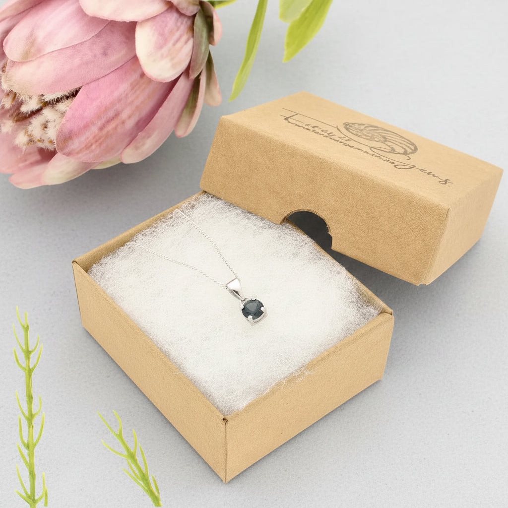 Sterling Silver London Blue Topaz Solitaire Necklace