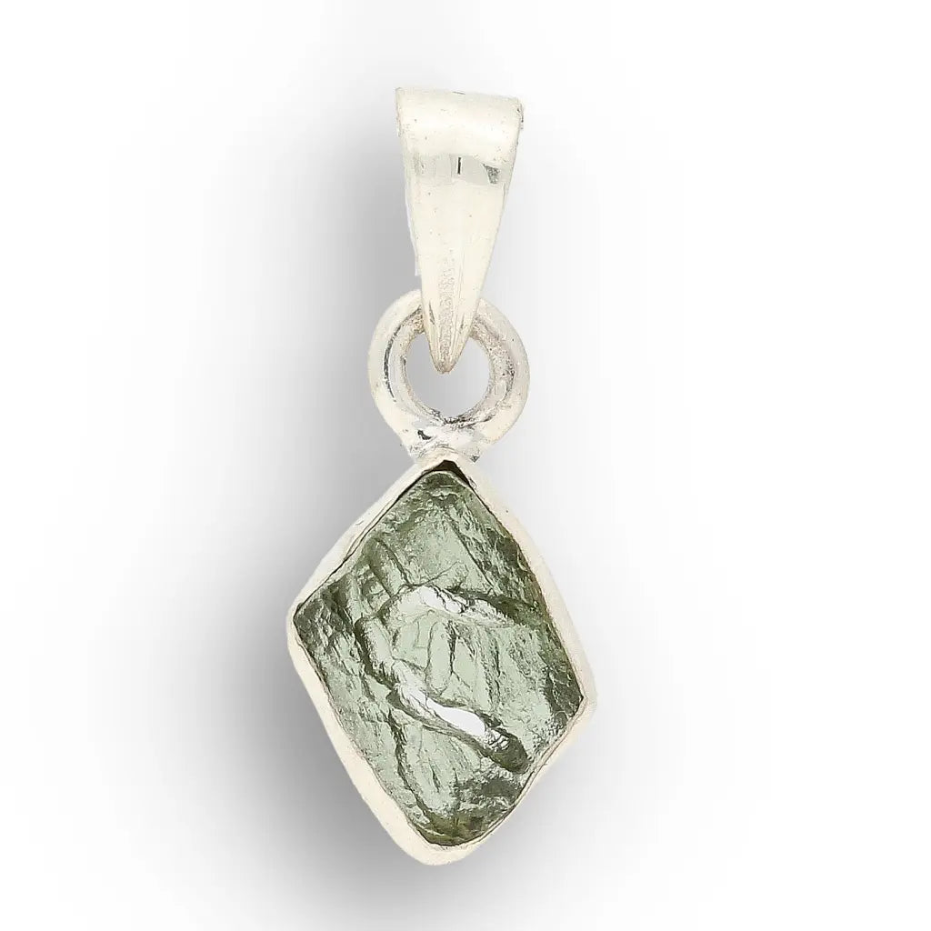 Get your Authentic Czech Moldavite Sterling Silver Necklace online now or in store at Forever Gems in Franschhoek, South Africa