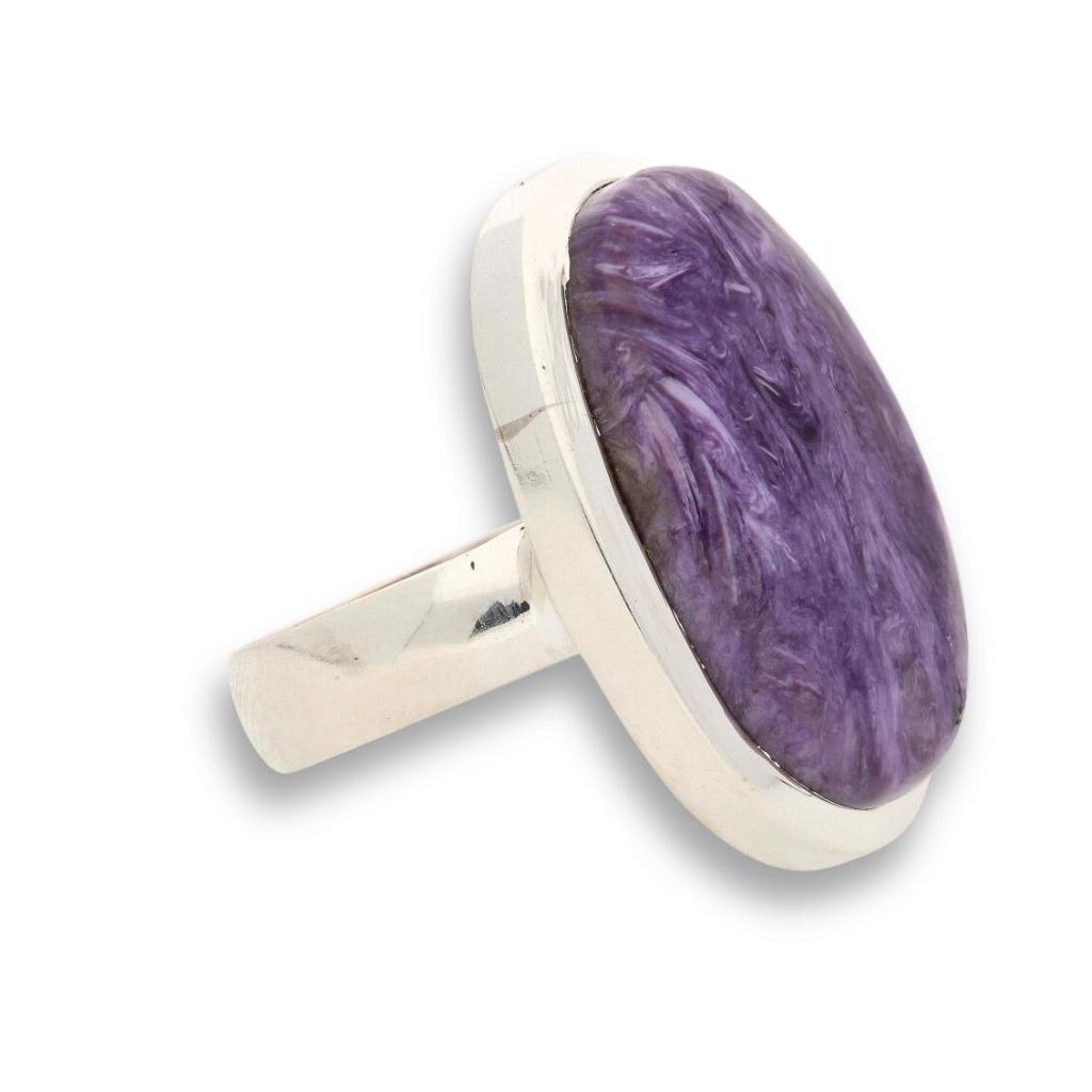 Get your Charoite Sterling Silver Rings: Mystical Serenity online now or in store at Forever Gems in Franschhoek, South Africa