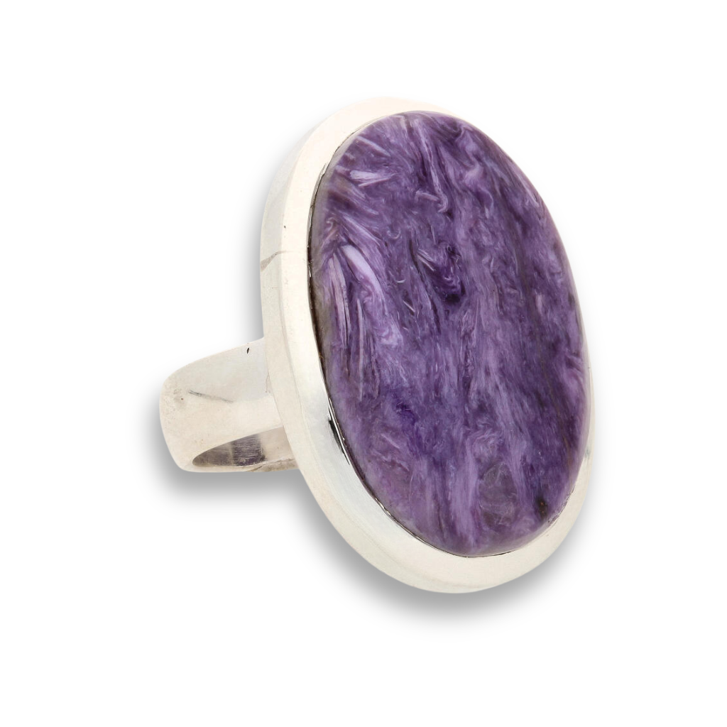 Get your Charoite Sterling Silver Rings: Mystical Serenity online now or in store at Forever Gems in Franschhoek, South Africa