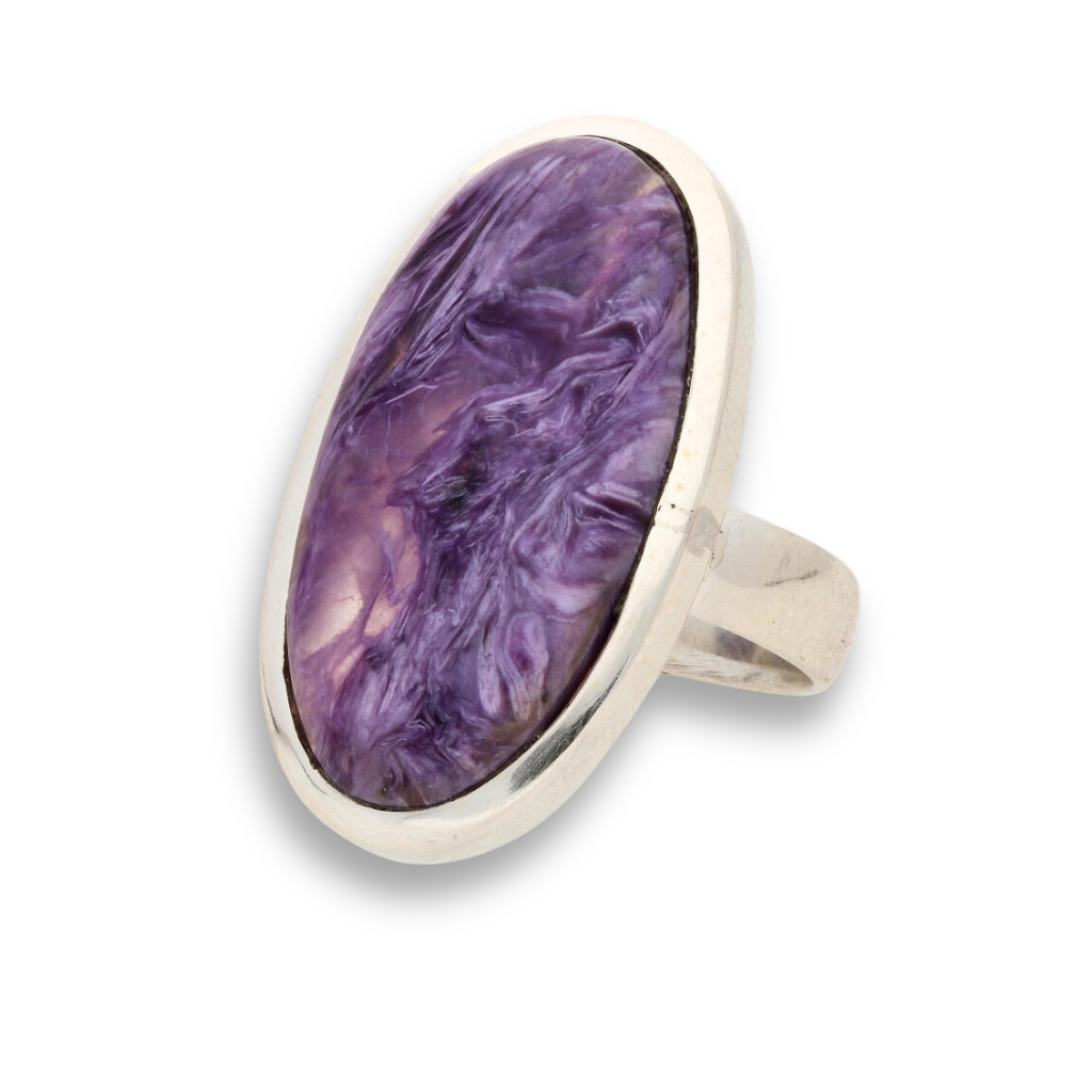 Get your Charoite Sterling Silver Rings: Mystical Serenity online now or in store at Forever Gems in Franschhoek, South Africa