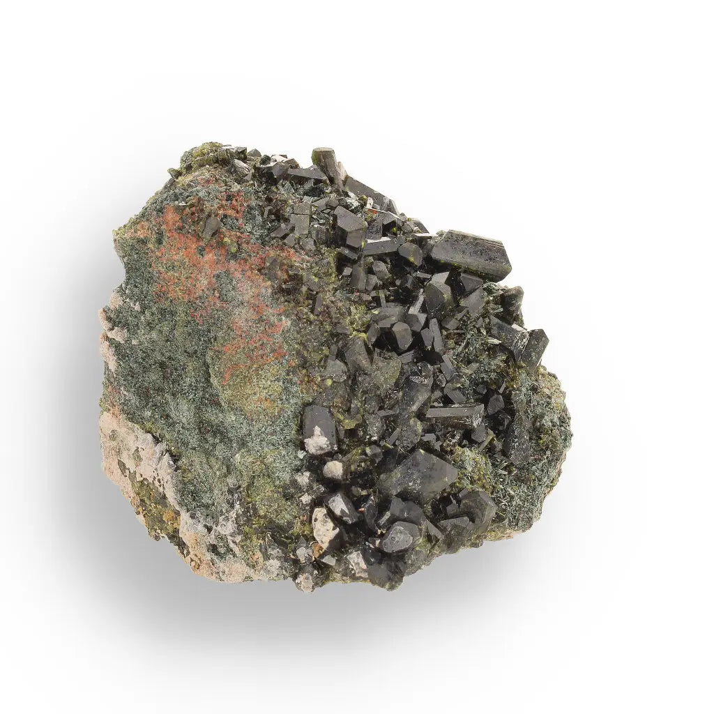Get your Epidote Cluster on Matrix: A Green Beauty from Peru online now or in store at Forever Gems in Franschhoek, South Africa