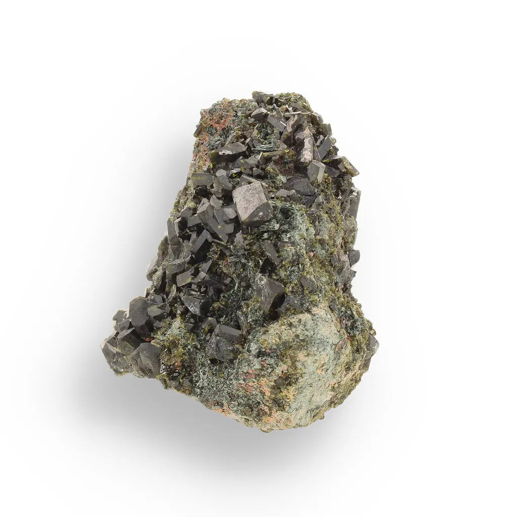 Get your Epidote Cluster on Matrix: A Green Beauty from Peru online now or in store at Forever Gems in Franschhoek, South Africa