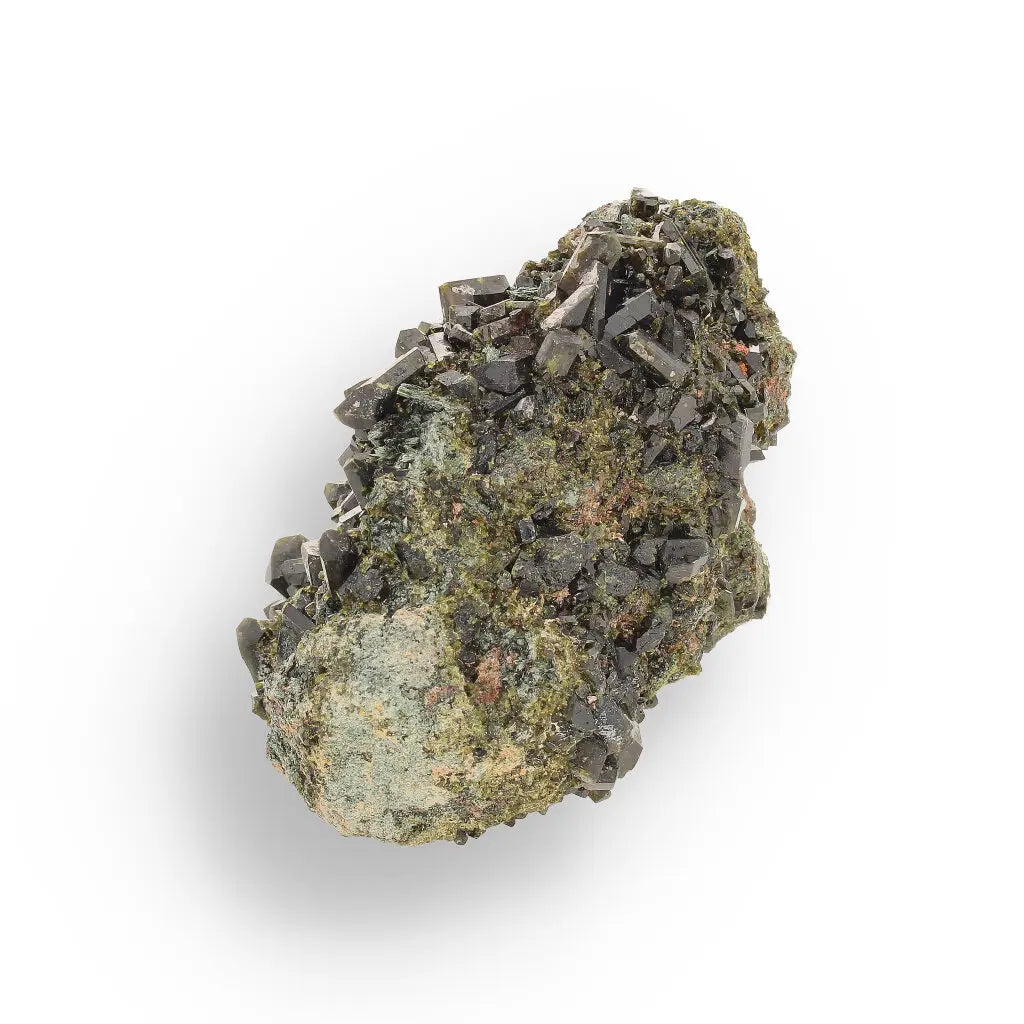 Get your Epidote Cluster on Matrix: A Green Beauty from Peru online now or in store at Forever Gems in Franschhoek, South Africa