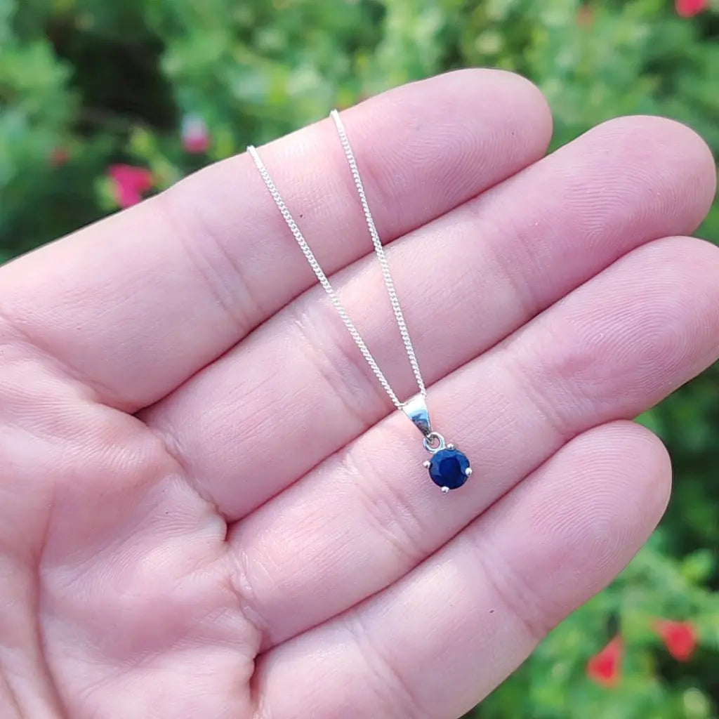 Get your Blue Sapphire Classic 4-Claw Necklace Silver online now or in store at Forever Gems in Franschhoek, South Africa