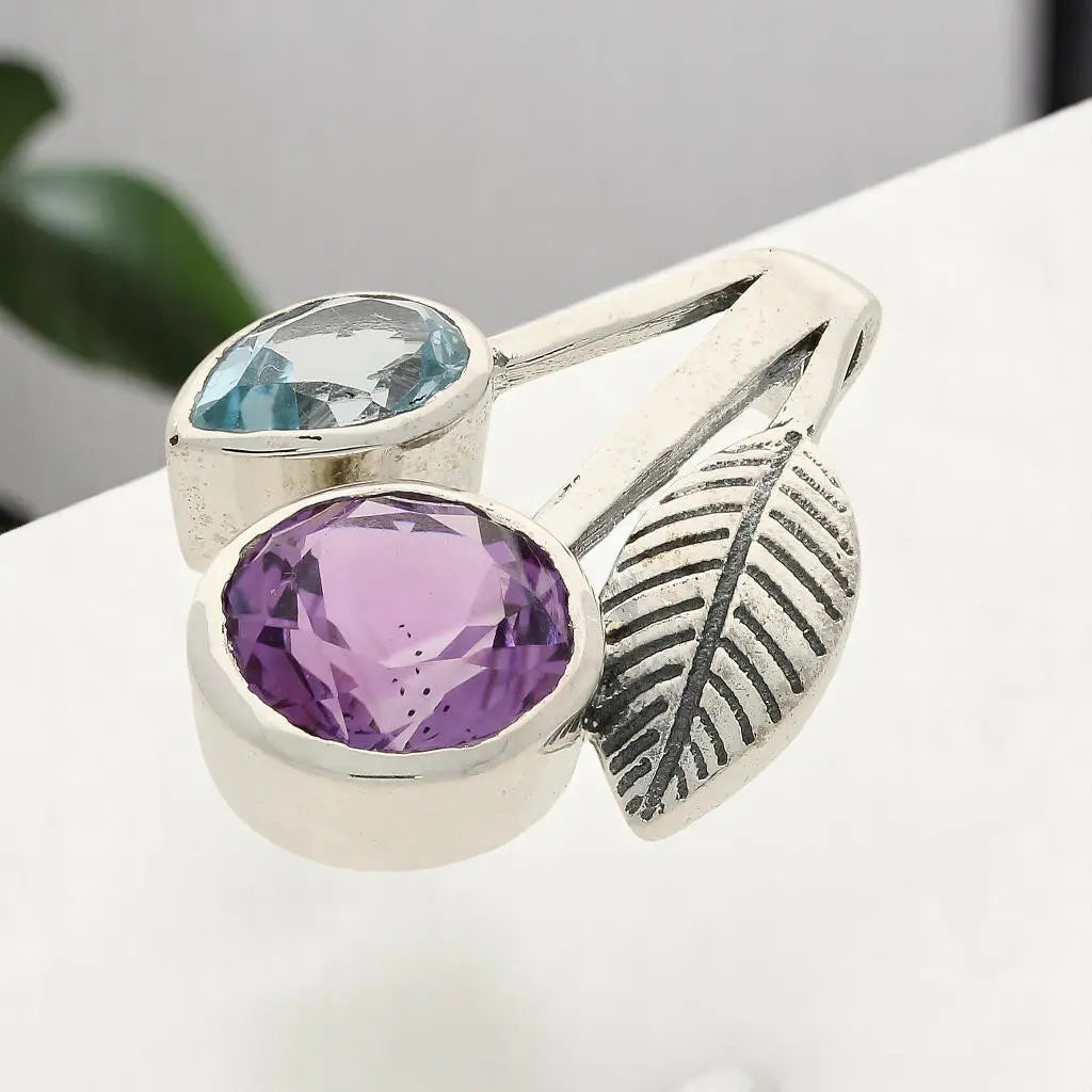 Buy your Celestial Harmony - Amethyst & Blue Topaz Silver Pendant online now or in store at Forever Gems in Franschhoek, South Africa