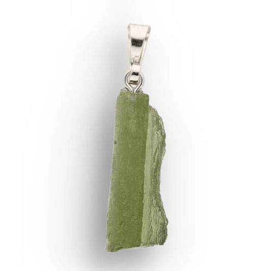 Genuine Moldavite Sterling Silver Necklace Authentic Gem