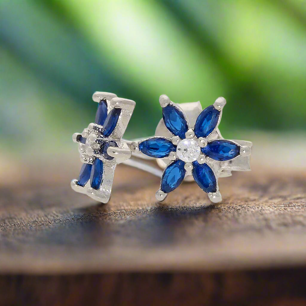 Get your Blue Blossom Sparkle: CZ Silver Studs online now or in store at Forever Gems in Franschhoek, South Africa