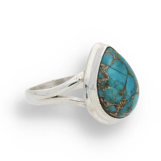 Get your Bohemian Beauty Teardrop Copper Turquoise Ring online now or in store at Forever Gems in Franschhoek, South Africa