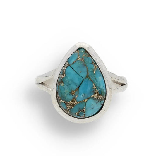 Get your Bohemian Beauty Teardrop Copper Turquoise Ring online now or in store at Forever Gems in Franschhoek, South Africa