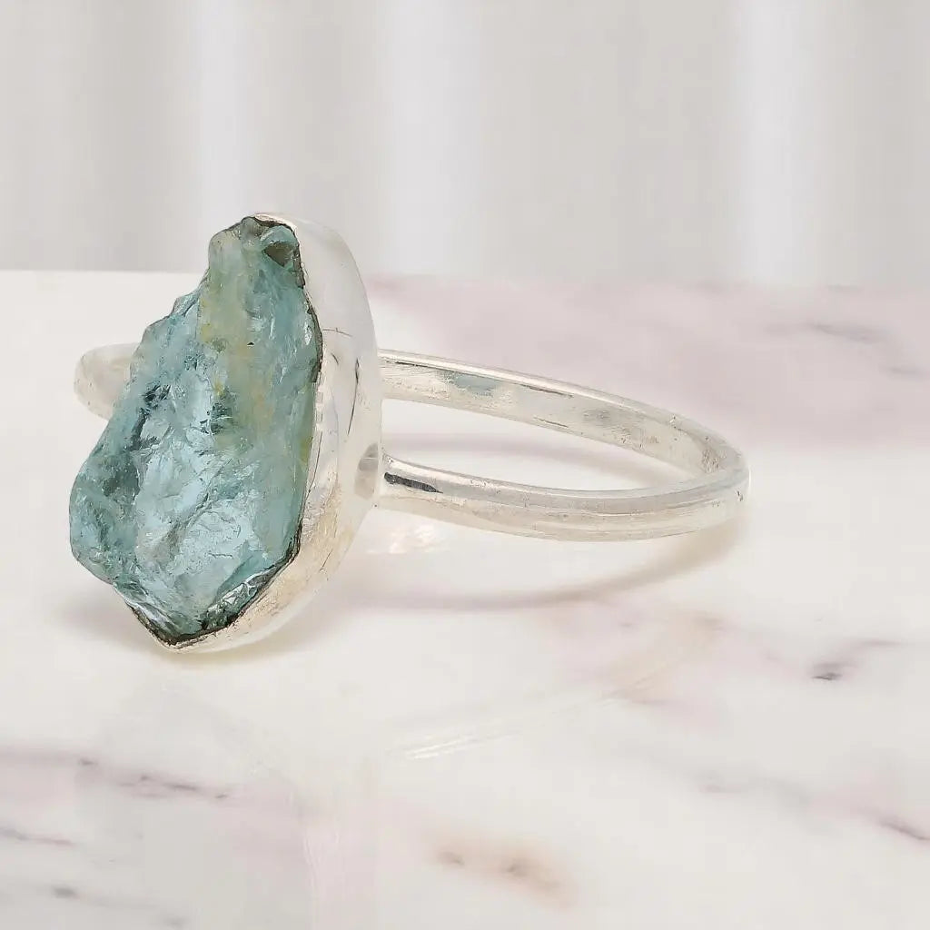 Buy your Rough Aquamarine Sterling Silver Ring - Ocean Whisper online now or in store at Forever Gems in Franschhoek, South Africa