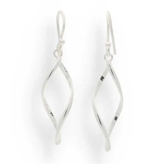 Get your Sleek Swirl: Modern Sterling Silver Twist Drop Earrings! online now or in store at Forever Gems in Franschhoek, South Africa