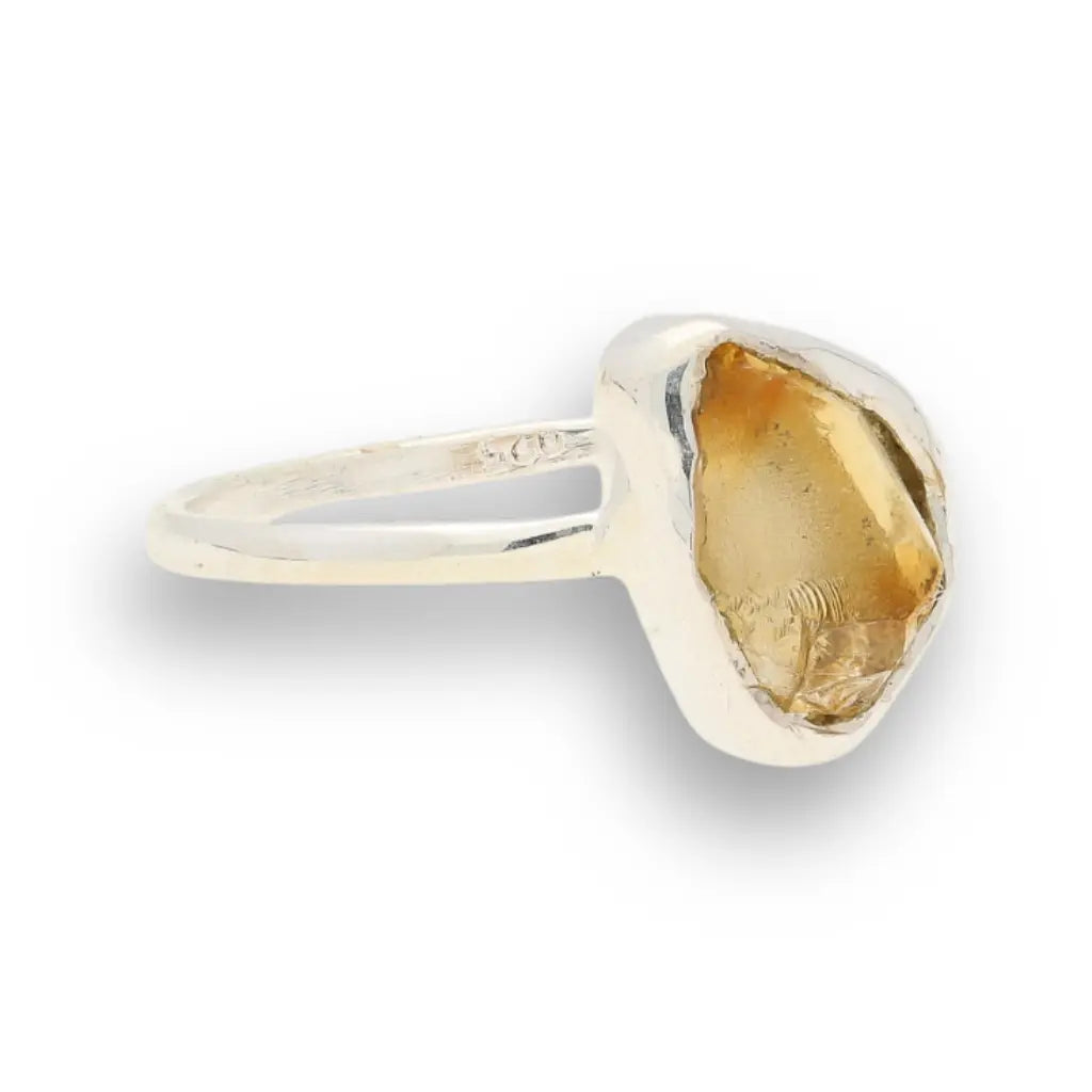 Buy your Rough Citrine Sterling Silver Ring - Golden Glow online now or in store at Forever Gems in Franschhoek, South Africa