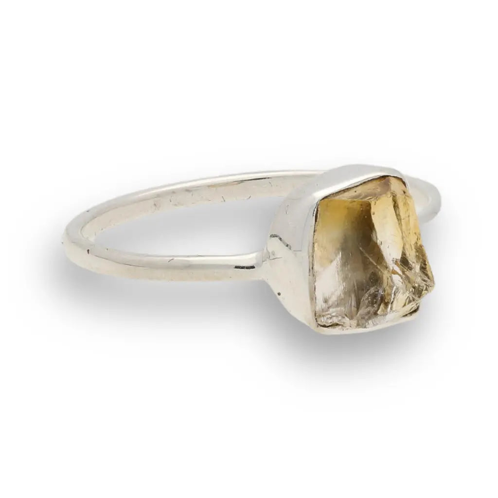 Buy your Rough Citrine Sterling Silver Ring - Golden Glow online now or in store at Forever Gems in Franschhoek, South Africa