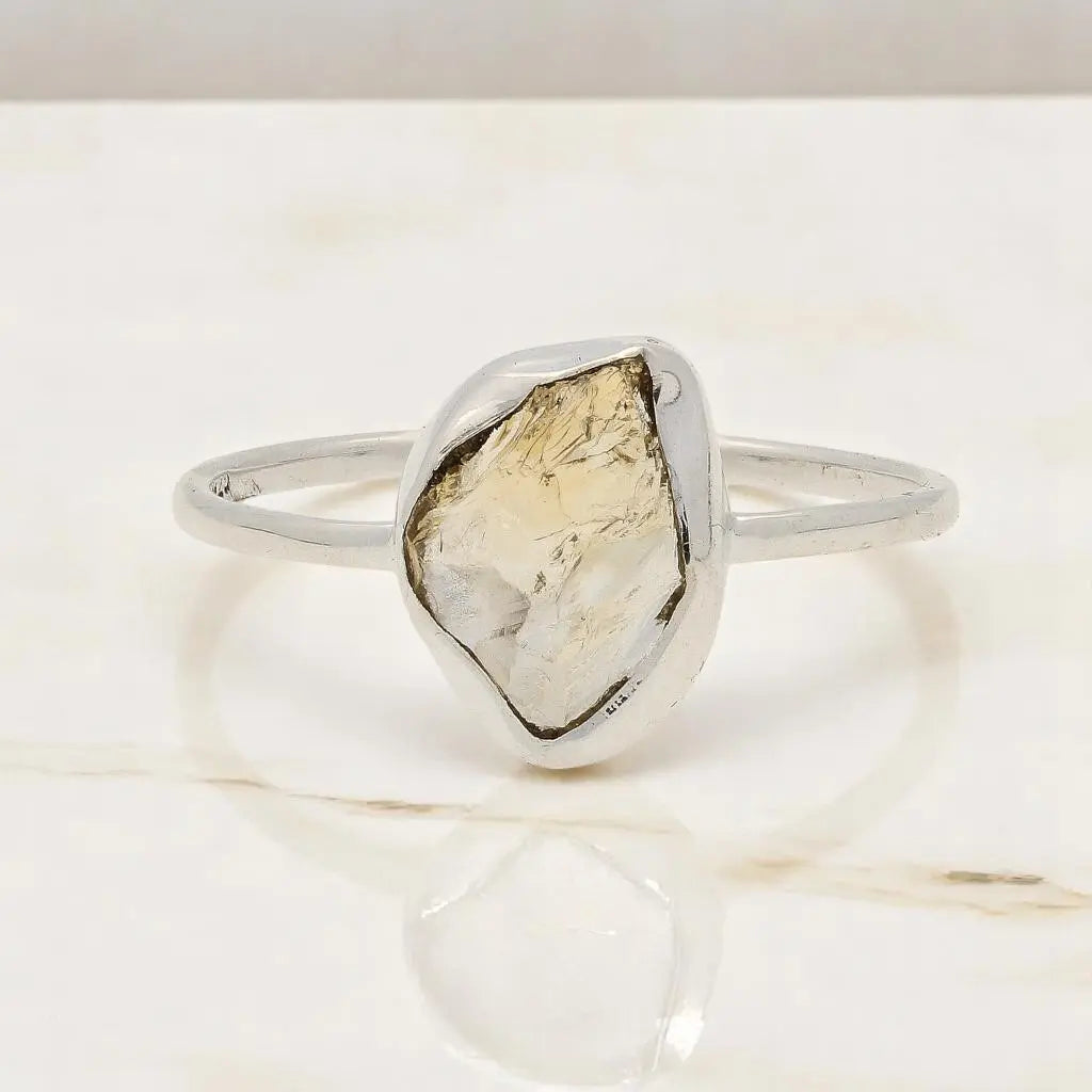 Buy your Rough Citrine Sterling Silver Ring - Golden Glow online now or in store at Forever Gems in Franschhoek, South Africa