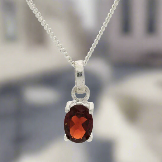 Get your Garnet "Firelight Romance" Sterling Silver Pendant - Passion's Perfect Flame online now or in store at Forever Gems in Franschhoek, South Africa