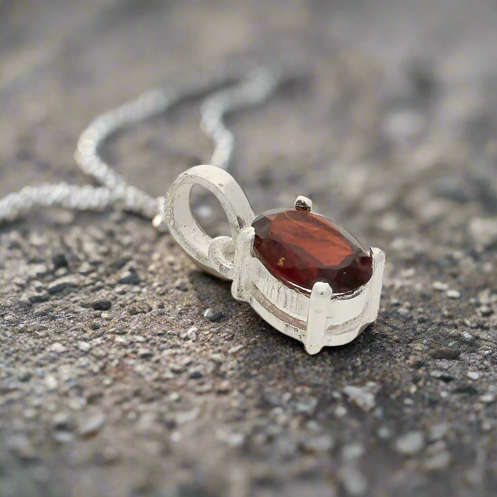 Get your Garnet "Firelight Romance" Sterling Silver Pendant - Passion's Perfect Flame online now or in store at Forever Gems in Franschhoek, South Africa